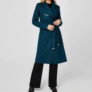 Ted Baker Sandra Dark Teal Wool Long Coat TB1